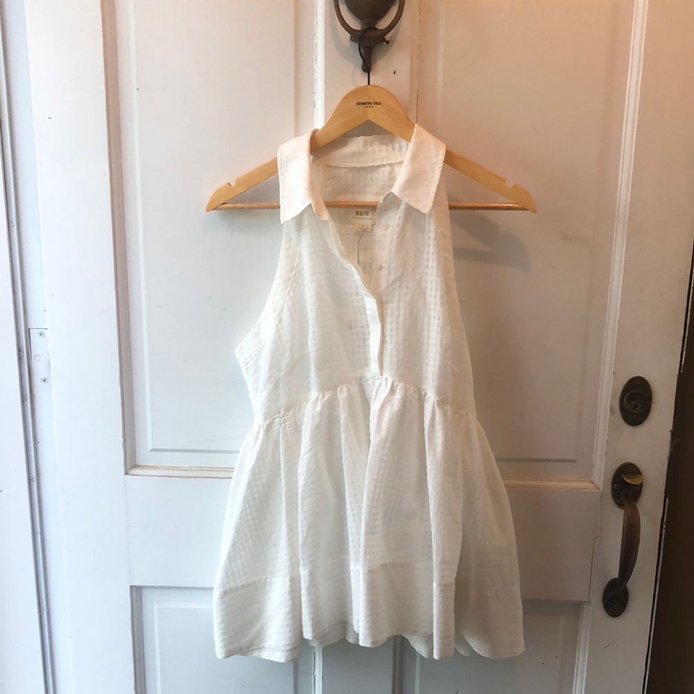Maeve White Sleeveless Blouse